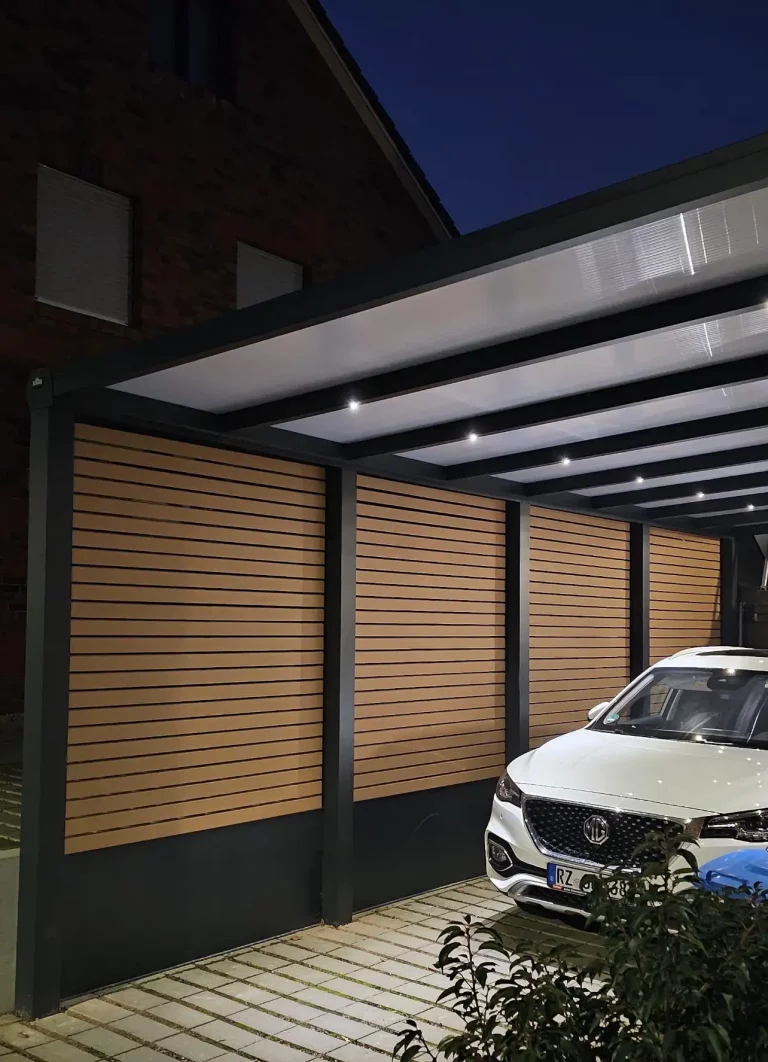 LEISTUNGEN 3 Carport Anthrazit Aluminium mit Sichtschutz