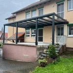 Terrassendach in Mühlacker 26 Terrassenueberdachung Aluminium Anthrazit 9x3Meter Wandmontage Fundament