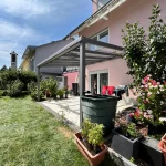 Terrassendach in Mühlacker 29 Ueberdachung Terrassenueberdachung Aluminium Anthrazit Wandmontage Fundament Markise