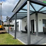 Ueberdachung Terrassenueberdachung Markise Sonnenschutz Aluminium Alu Anthrazit