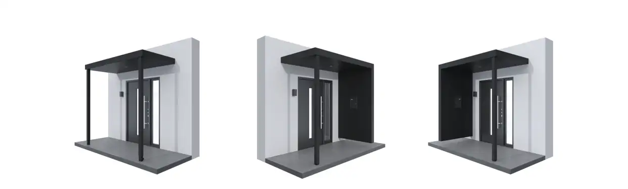 Eingangsüberdachung einfach mit Pfosten