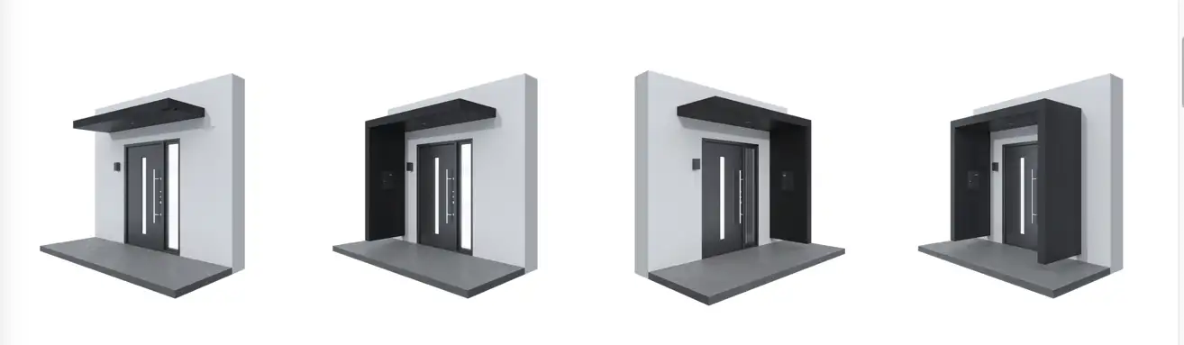 Eingangsüberdachung Aluminium Vordach in L-Form