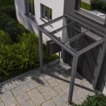 Eingangsüberdachung aus Aluminium mit Glasdach