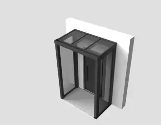 Eingangsüberdachung mit Seitenverglasung