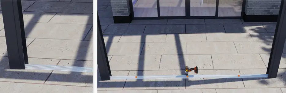 Wintergarten bauen Anleitung 11 Untere Schiene Schiebeelemente Wintergarten Montieren