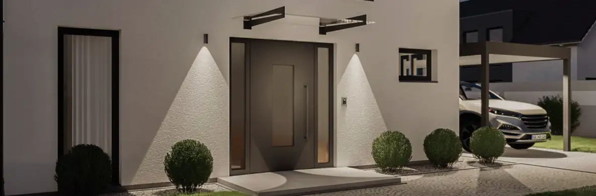 Eingangsüberdachung Vordach aus klarem Glas