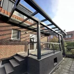 Eingangsüberdachung Aluminium mit Überstand Glas Klar