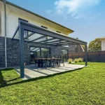 Terrassenüberdachung in Kraichtal 12 Terrassenüberdachung Aluminium Anthrazit Glas Klar