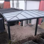 Terrassenüberdachung L Form Milchglas