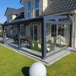 Wintergarten 6x3 Meter Anthrazit Wandmontage